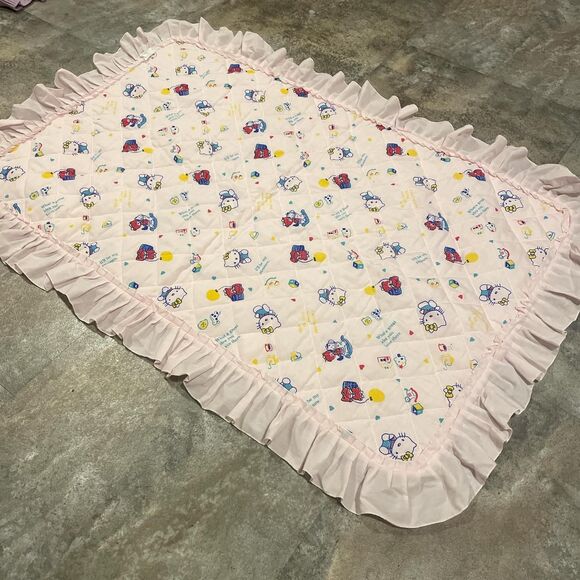hello kitty vintage baby pink quilted mini blanket 40x27 - Picture 1 of 6